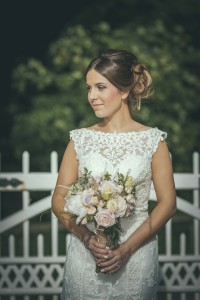 Bride holding bouquet