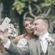 Bride and groom take a selfie